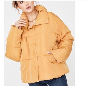 Free People Orange Puffer Jacket